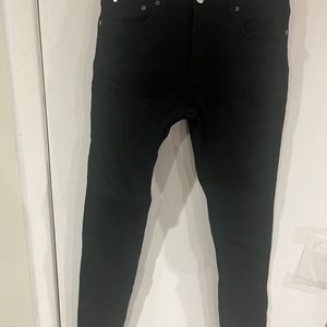 Mens Serenede Fitted Denim Black Jeans 30